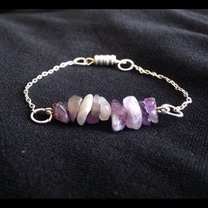 Amethyst & Sterling Silver Dainty Bracelet